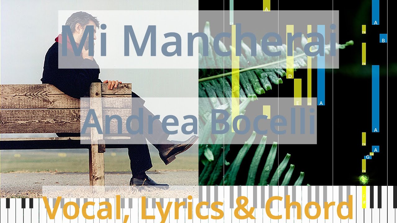 🎹Mi Mancherai, Chord & Lyrics, Andrea Bocelli, Synthesia Piano
