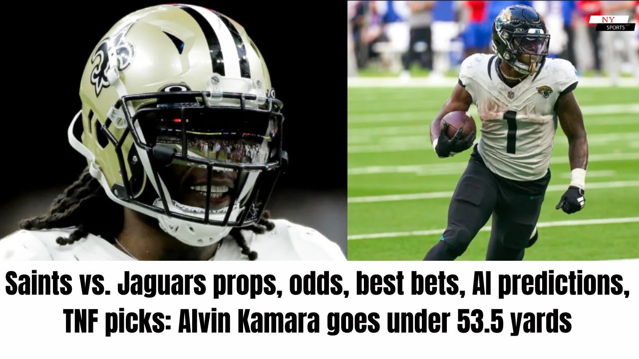Saints vs Jaguars props odds best bets AI predictions TNF picks Alvin Kamara goes under 53.5 yards