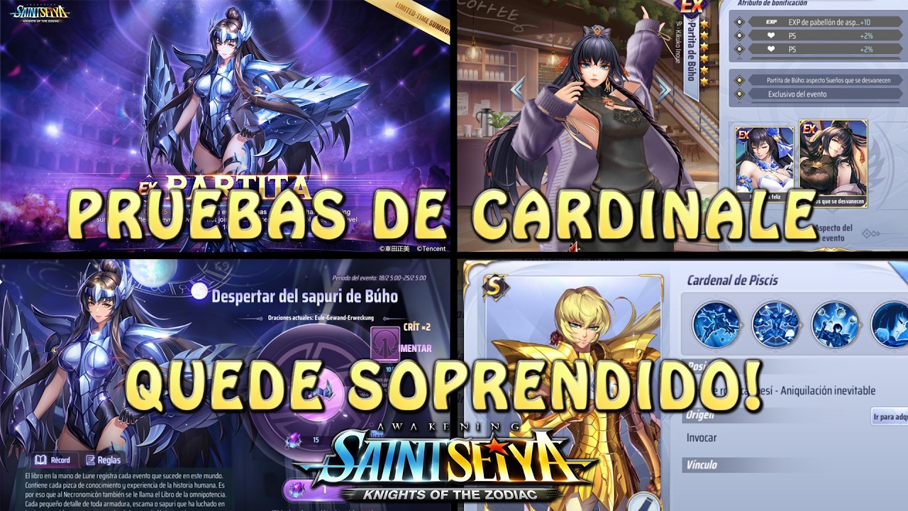 PRIMERAS PRUEBAS CON CANDINALE!! EL UPDATE DE PARTITA 😂 Saint Seiya Awakening KOTZ