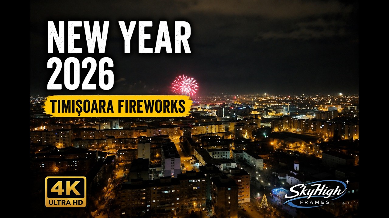 4K Timisoara New Year Fireworks 2026 | Celebration Over the City