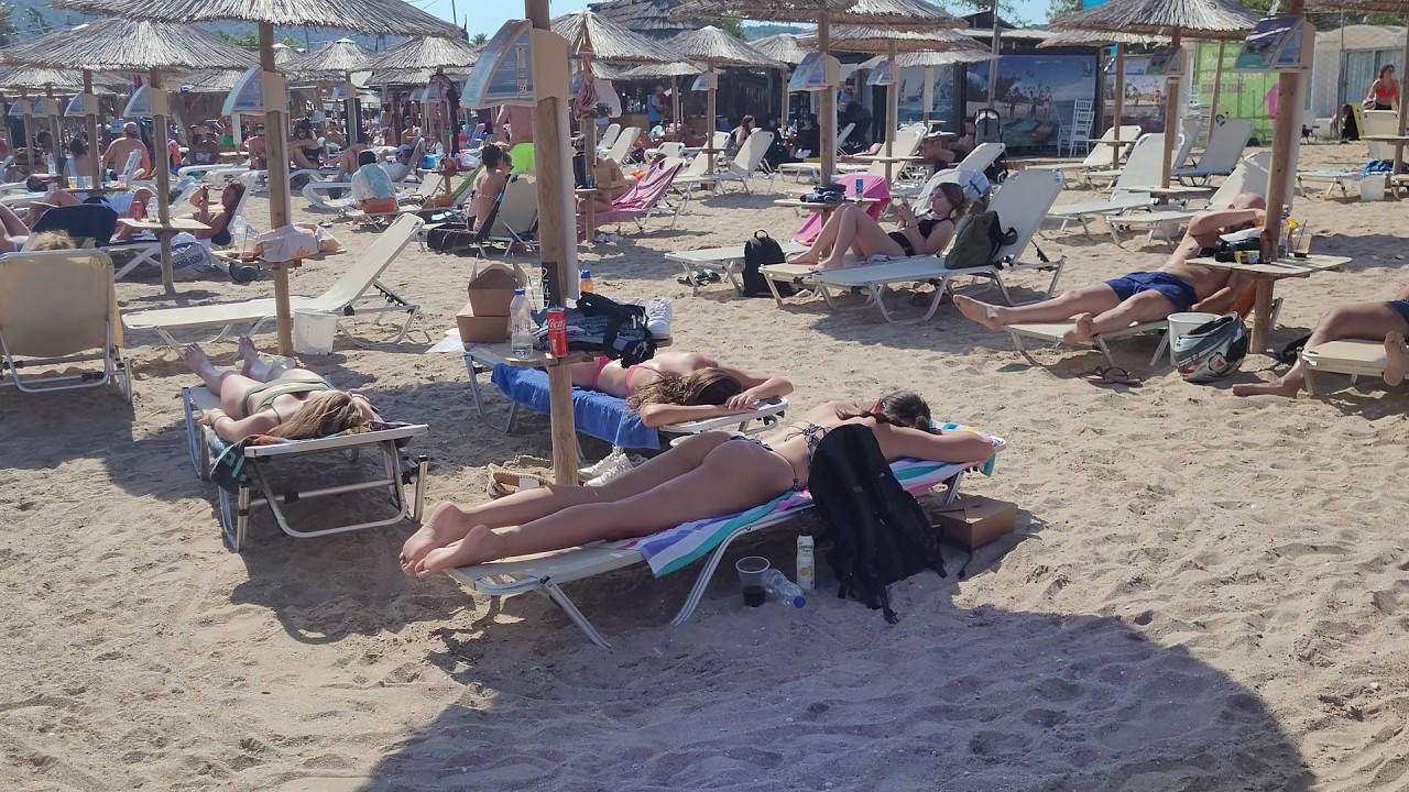 Everyone Comes to This Beach Near Athens 🇬🇷 | Yabanaki Varkiza Beach Walk 2022