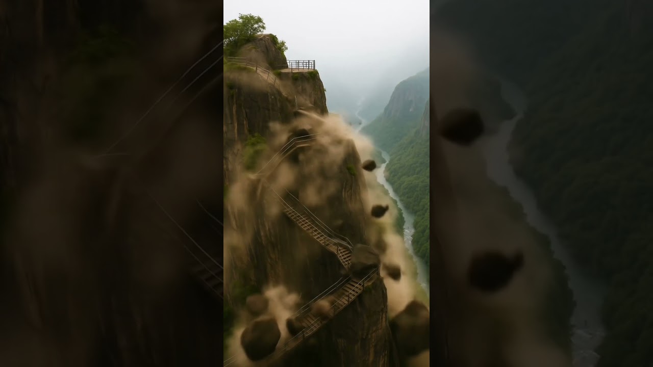 Terrifying Cliffside Path Moments Before Disaster