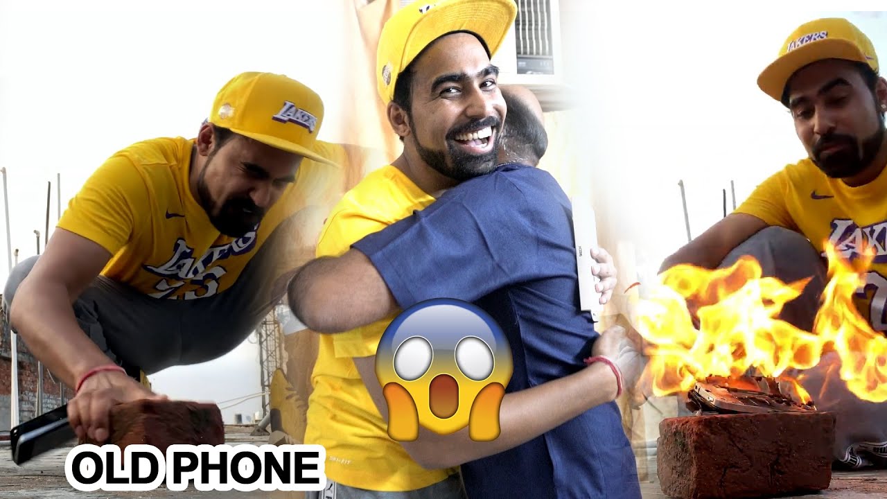 Destroying dad’s old phone - Gifting Iphone11 from Youtube money