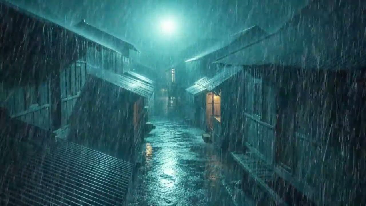 Rain noises for sleep – Powerful Heavy Rain on Metal Roof for Instant Insomnia Relief & Deep Rest