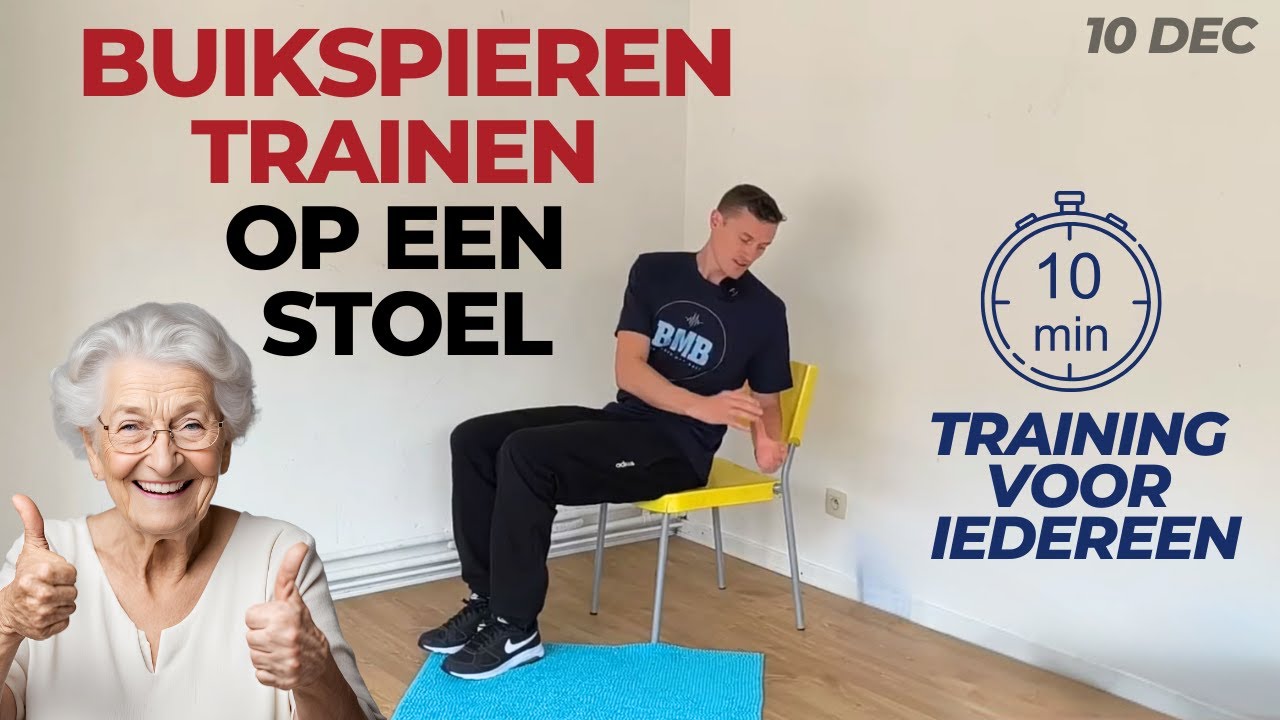 Voor deze buikspieroefeningen hoef je niet de grond op! 10 min oefeningen voor iedereen!