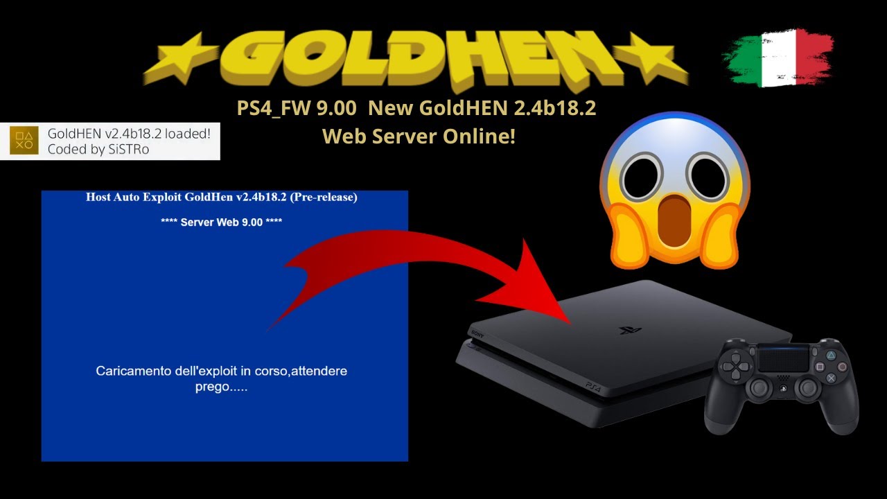 ⚡ Nuovo GoldHEN 2.4b18.2 PS4 FW 9.00 – Guida Rapida con Web Exploit Online!