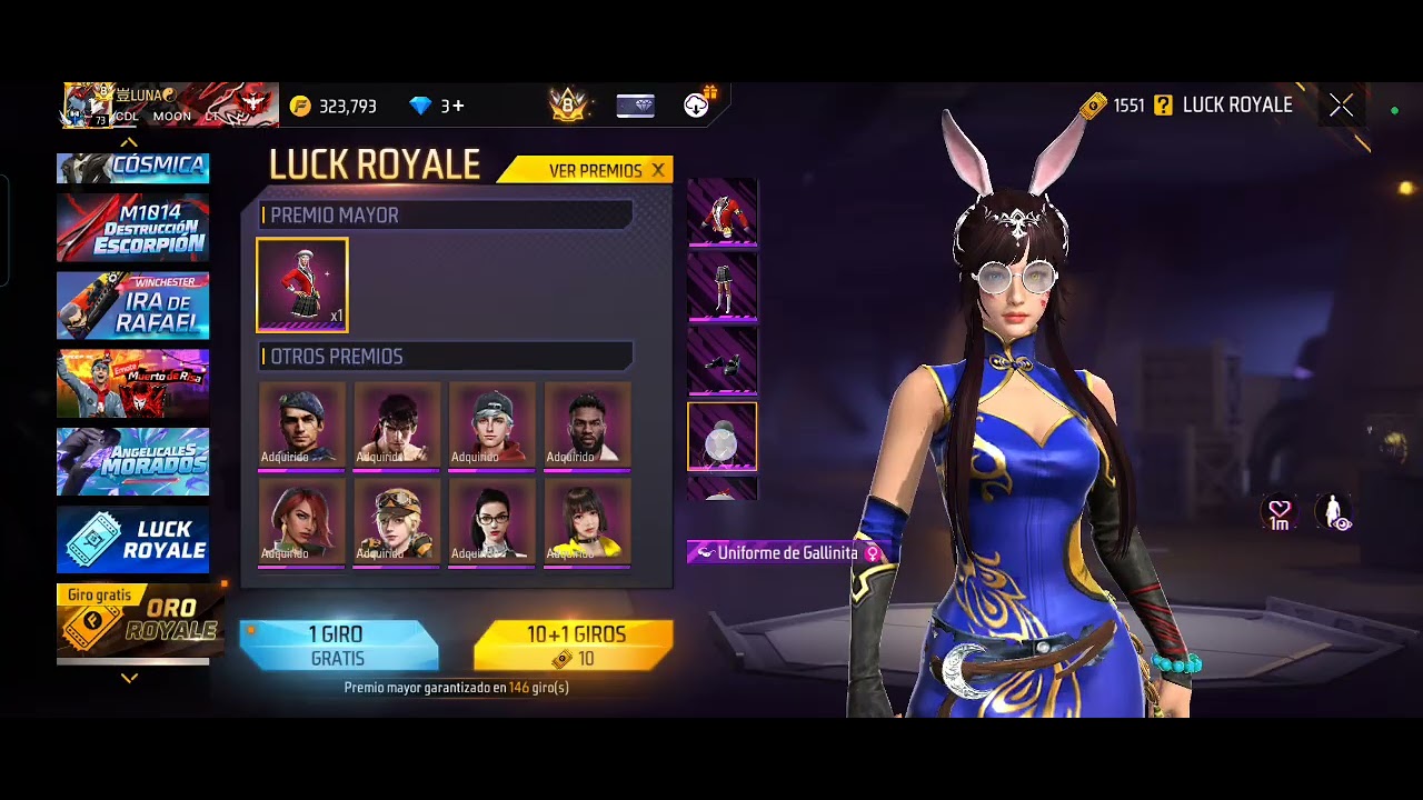 Nueva oro y luck royale en free fire 