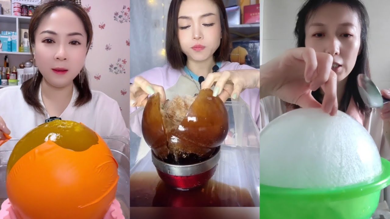 BALLOON ICE POPPED| BALLOON ICE🎈#iceeating #asmr #asmrice #balloon #balloonice
