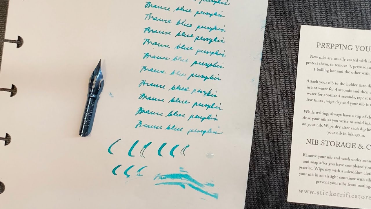 Unboxing and testing the Brause blue pumpkin nib