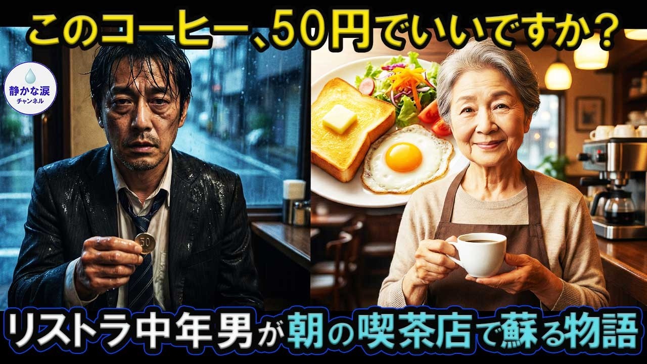 「50円でコーヒーをください」リストラ宣告されたサラリーマンが 朝から開店してる喫茶店で 200円のモーニングセットをタダで出された結果