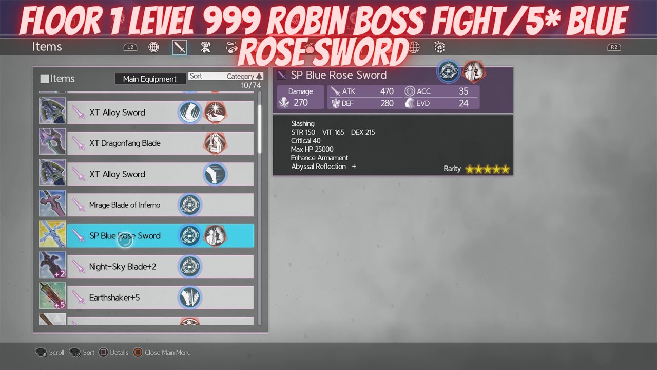 Sword Art Online Alicization Lycoris Floor 1 Level 999 Robin Boss Fight & Sp Blue Rose Sword