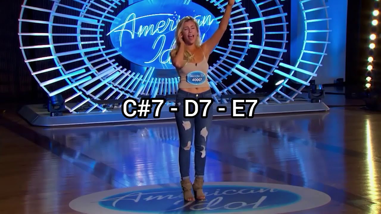 Girl in American Idol emitted whistle voice  C7 - G7 (Do7 - Sol7) Vocal Showcase
