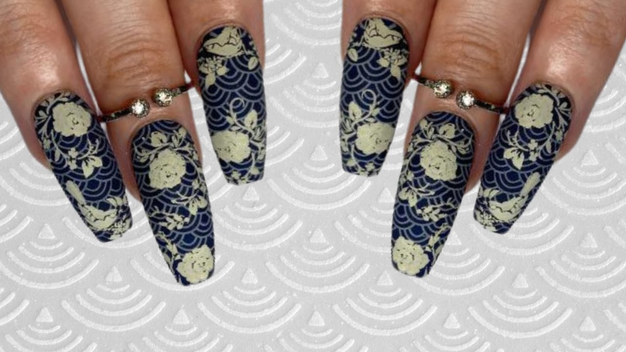 Royal Rose Garden Nails | Laurence Llewelyn-Bowen Curtains Inspired