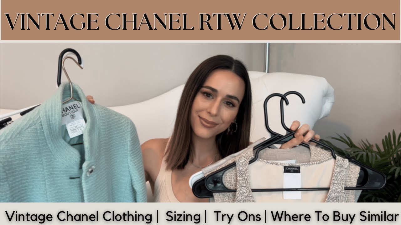CHANEL VINTAGE READY TO WEAR COLLECTION | TRY ON | SIZING | WHERE TO BUY | CHANEL TWEED JACKET