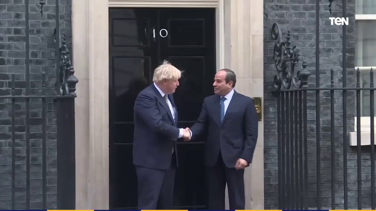 شاهد لحظة وصول السيسى مقر رئاسة الوزراء فى لندن للقاء بوريس جونسون