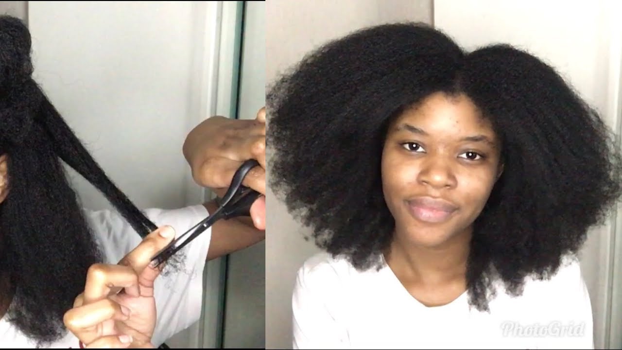 How I SAFELY Blowout & Trim My 4b/c Natural Hair For Maximum Length Retention!