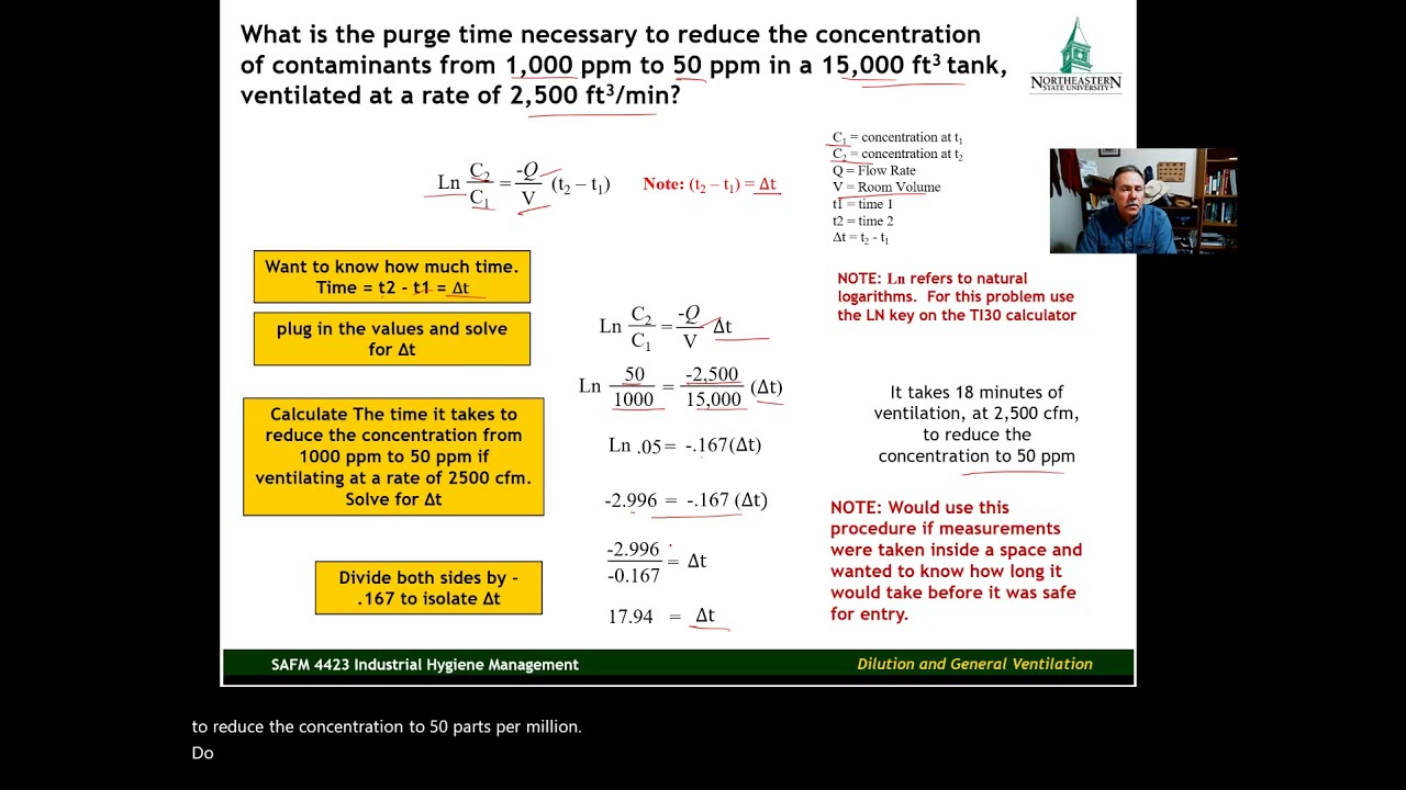Ventilation: Purge Time Calculation