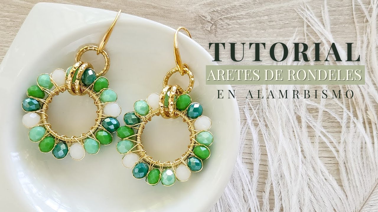 🫰Aretes de rondeles en alambrismo | Solo 4 materiales 😌