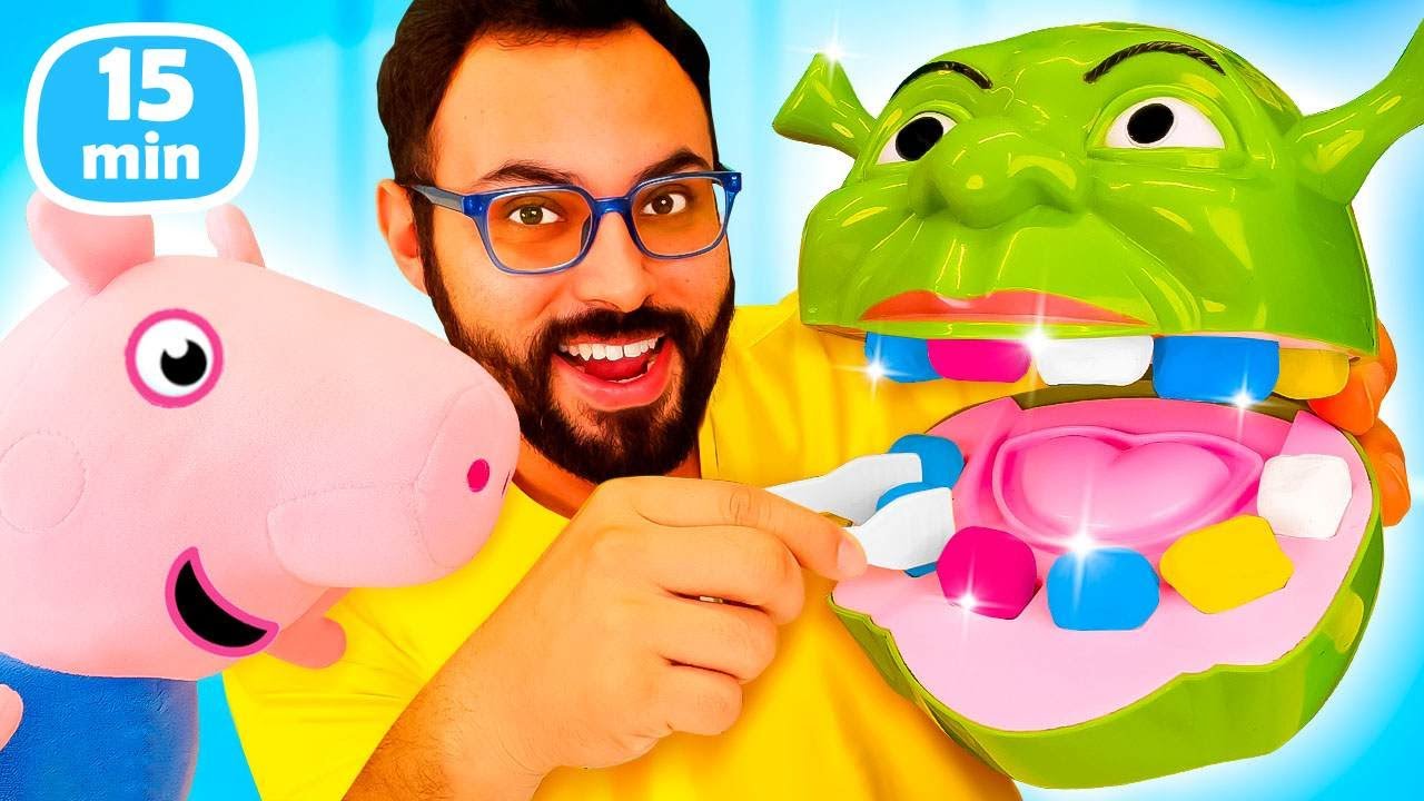Los juegos divertidos de Manu, George y Shrek. V&iacute;deos de juguetes