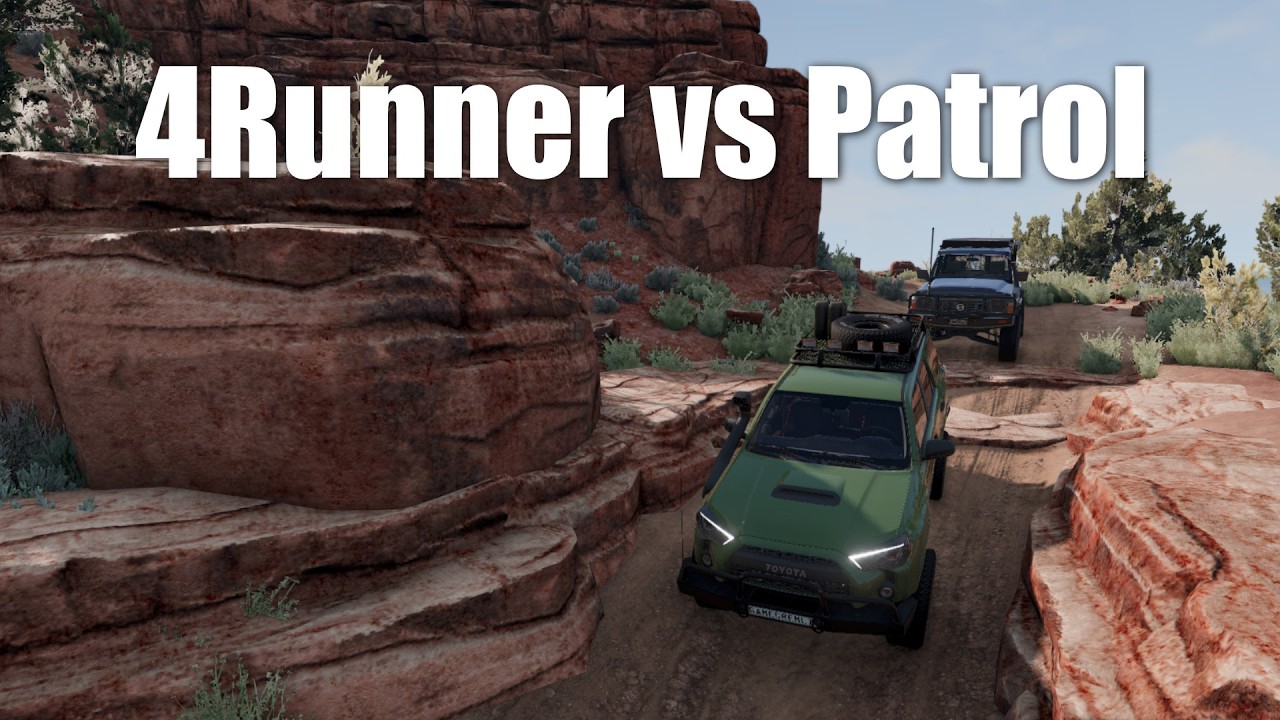 BeamNG: Toyota 4Runner vs Nissan Patrol - Off-Roading on Utah Map