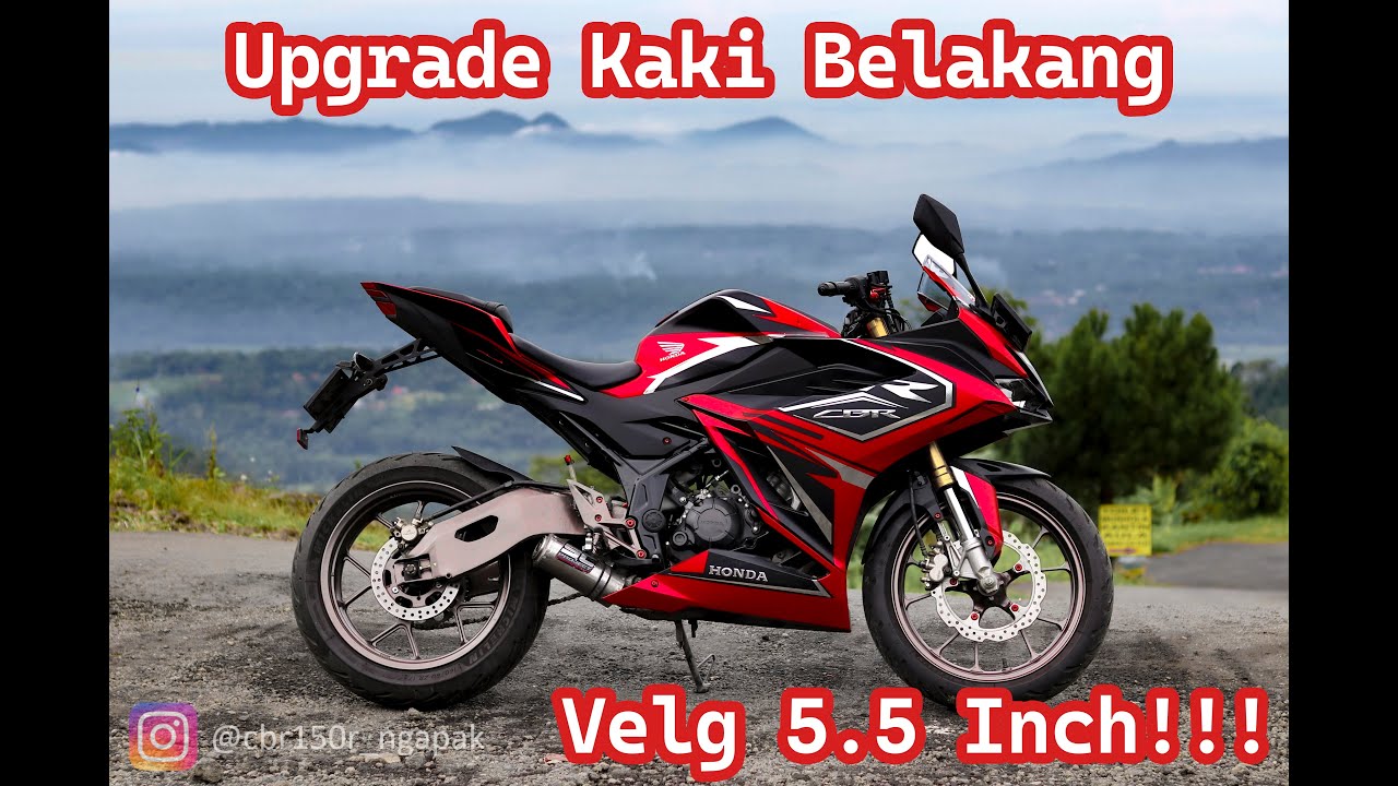 Ganti Tapak Lebar CBR150R K45R VRossi 5.5 Inch + Custom Arm Model R1M