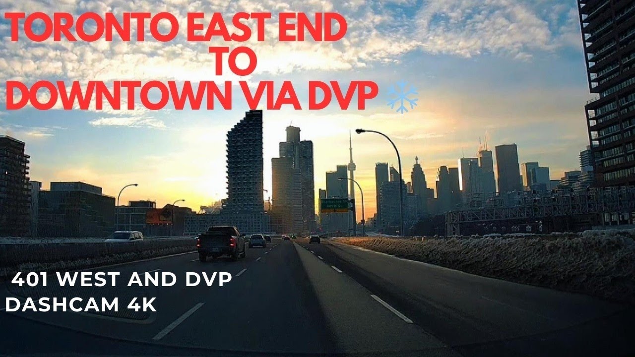 Dashcam Winter Suburbs to Downtown Toronto  4K #toronto #