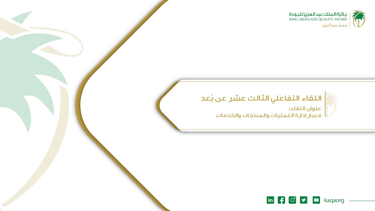 اللقاء التفاعلي الثالث عشر عن بعد-معيار العمليات والمنتجات والخدمات- أ/حسن عوفي و أ/عصام زواوي