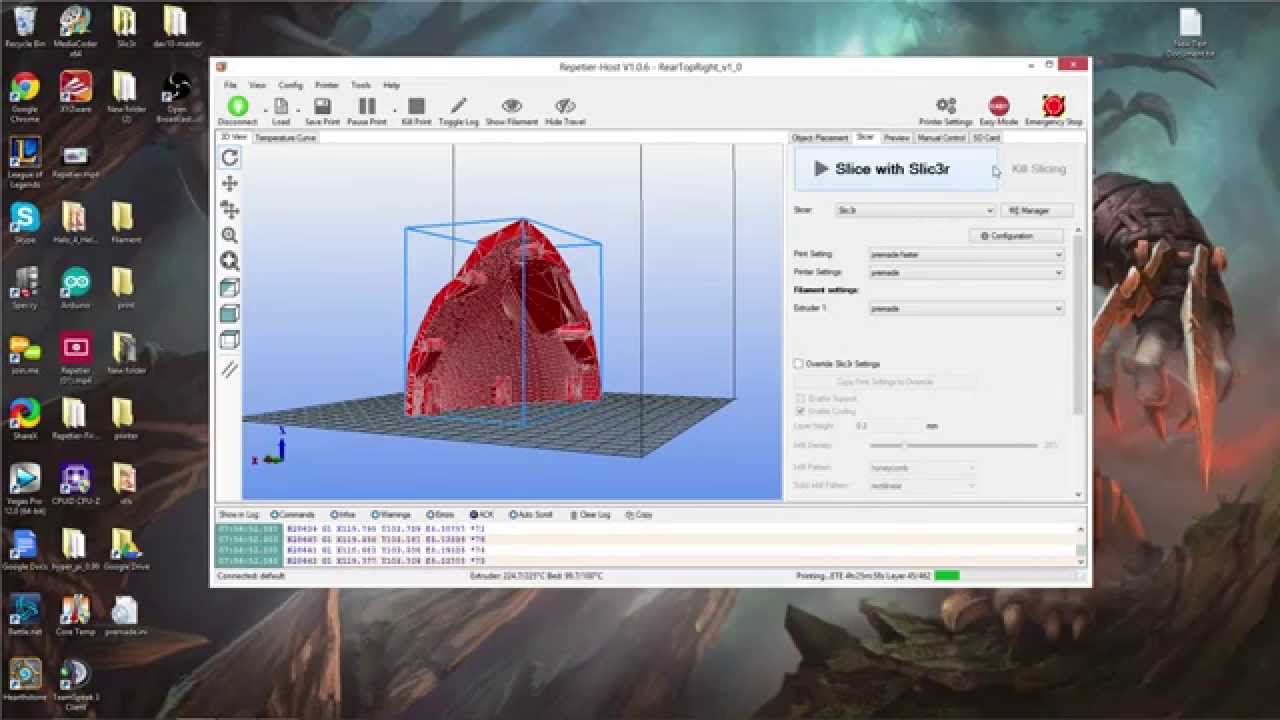 Davinci 1.0 repetier settings breakdown