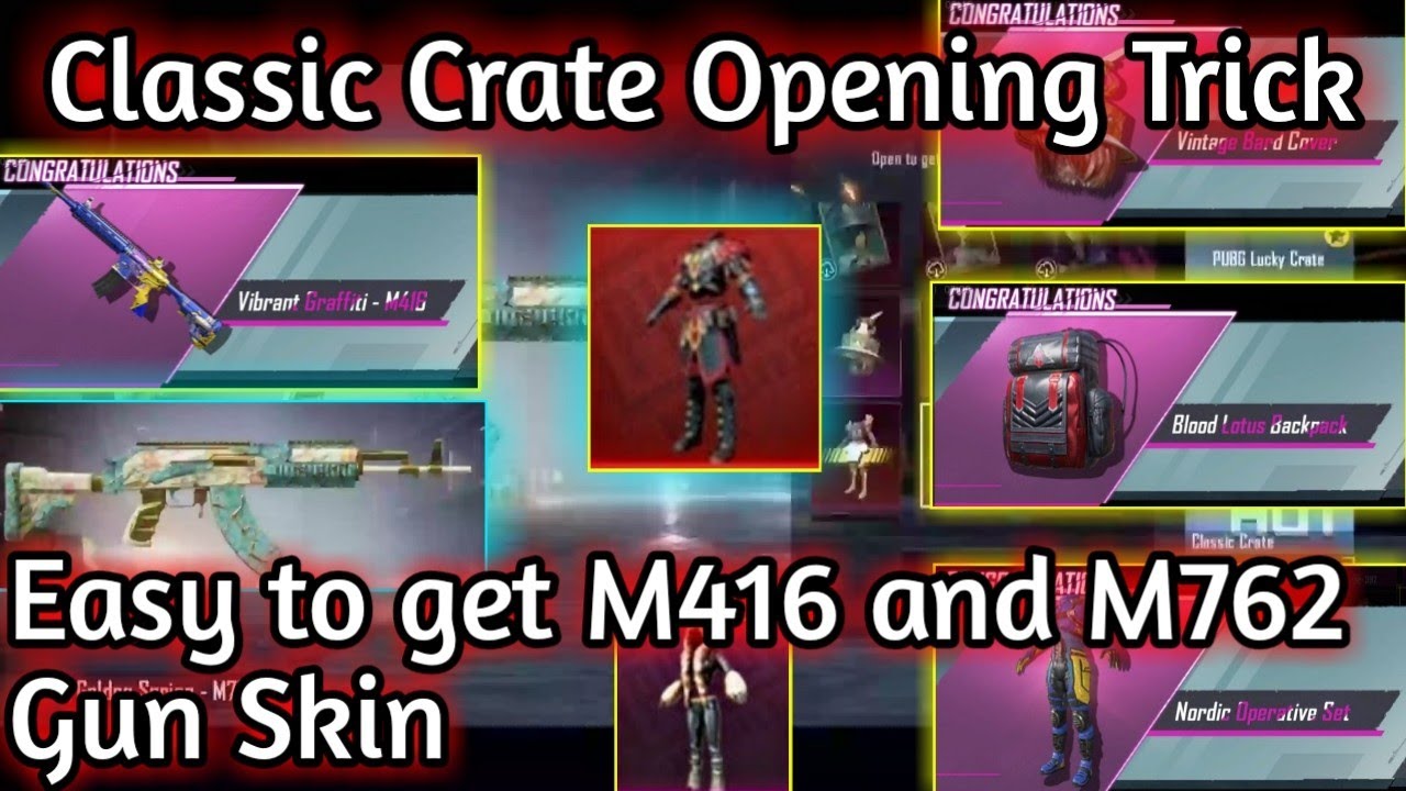 Classic Crate Opening Trick | Trick to get Gun Skin in BGMI | Mega Classic Crate opening | P1