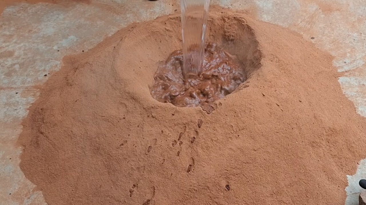 Very Dusty Pure Reddirt Floor Pouring And Mixing 