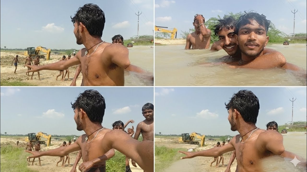 नहर नहाने का अलग ही मजा बहुत खतरनाक#long 