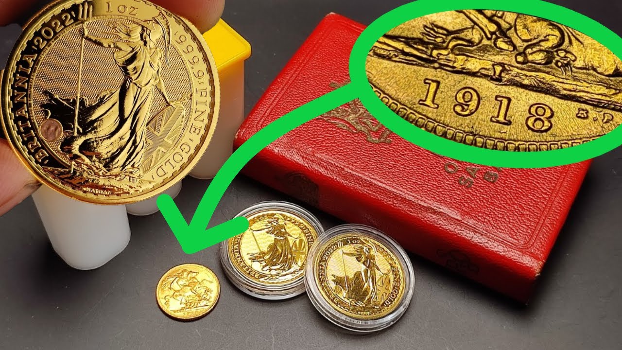Bonus Gold Coins, 2022 1 oz Britannia, 1918 India Sovereign