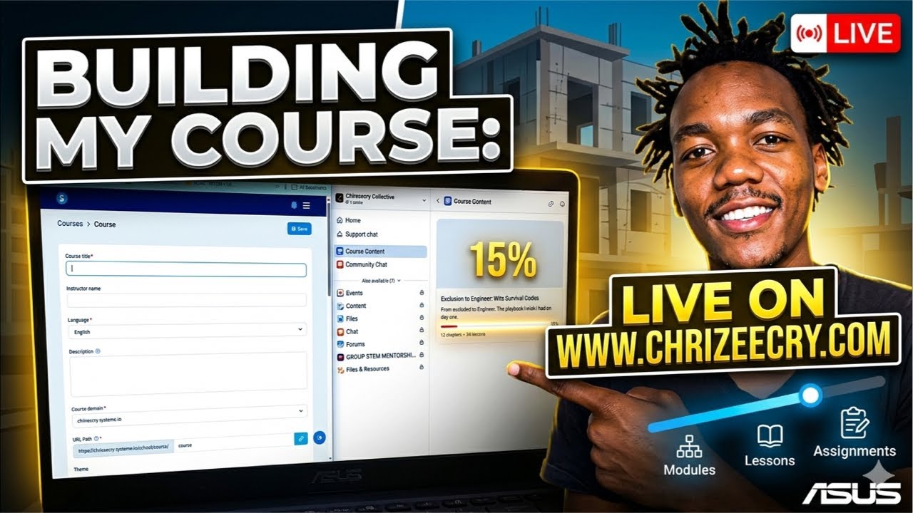 Chris Senyatsi Civil Engineer building a course for aspiring civil engineers in south africa 
