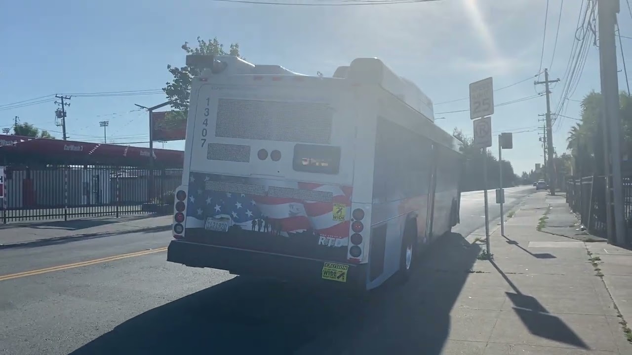San Joaquin RTD bus 545 navy leaving 