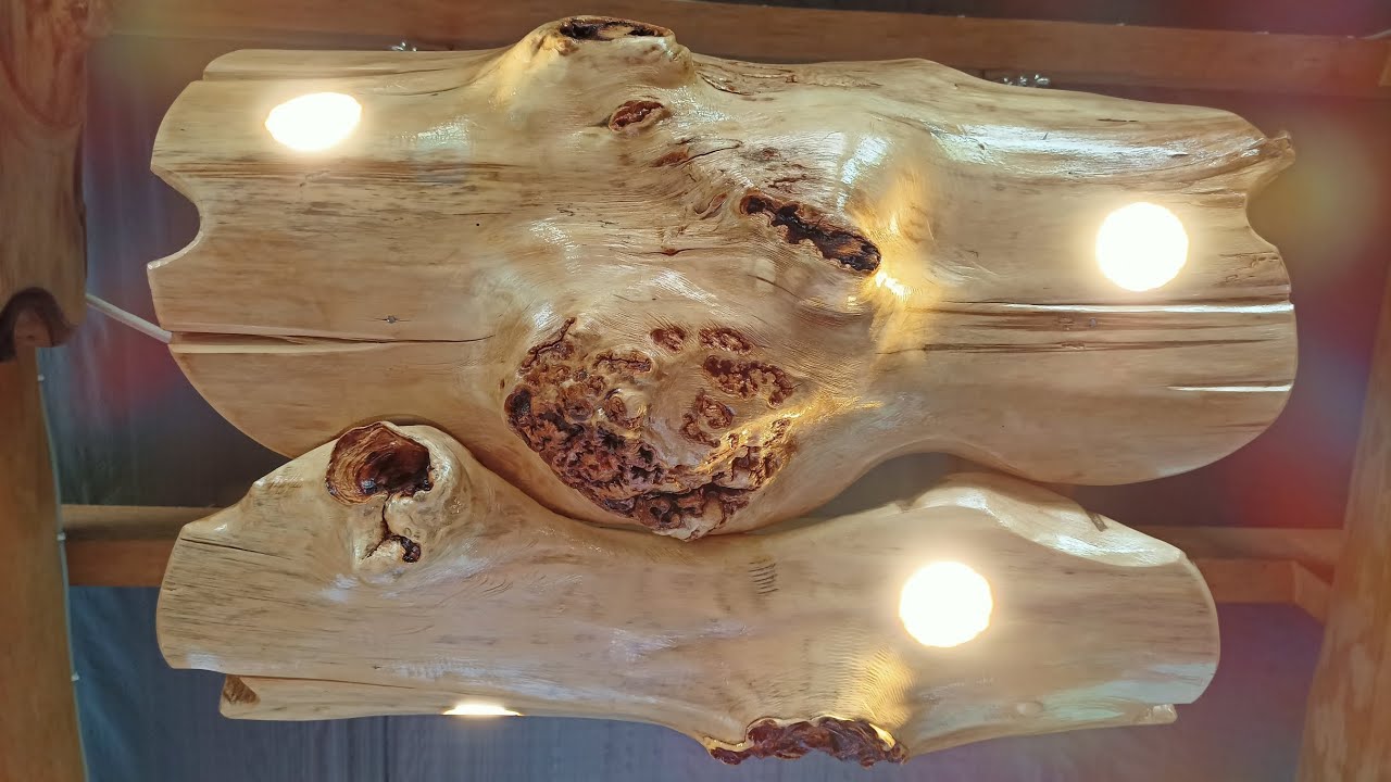 Сделал необычную люстру из дерева Wooden chandelier with your own hands.