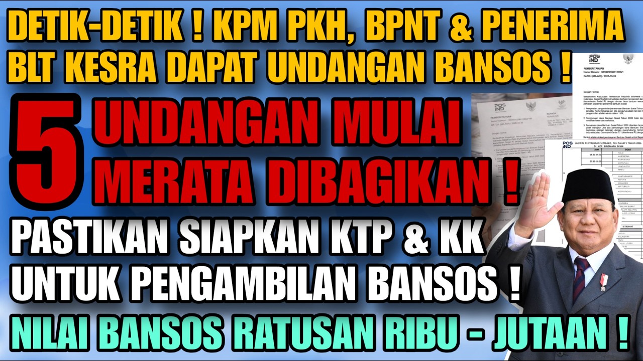 FIX ! 5 UNDANGAN BANSOS MULAI DIBAGIKAN MERATA ! SIAPKAN KTP & KK UNTUK DAPAT BANSOS ! CEK SEKARANG!