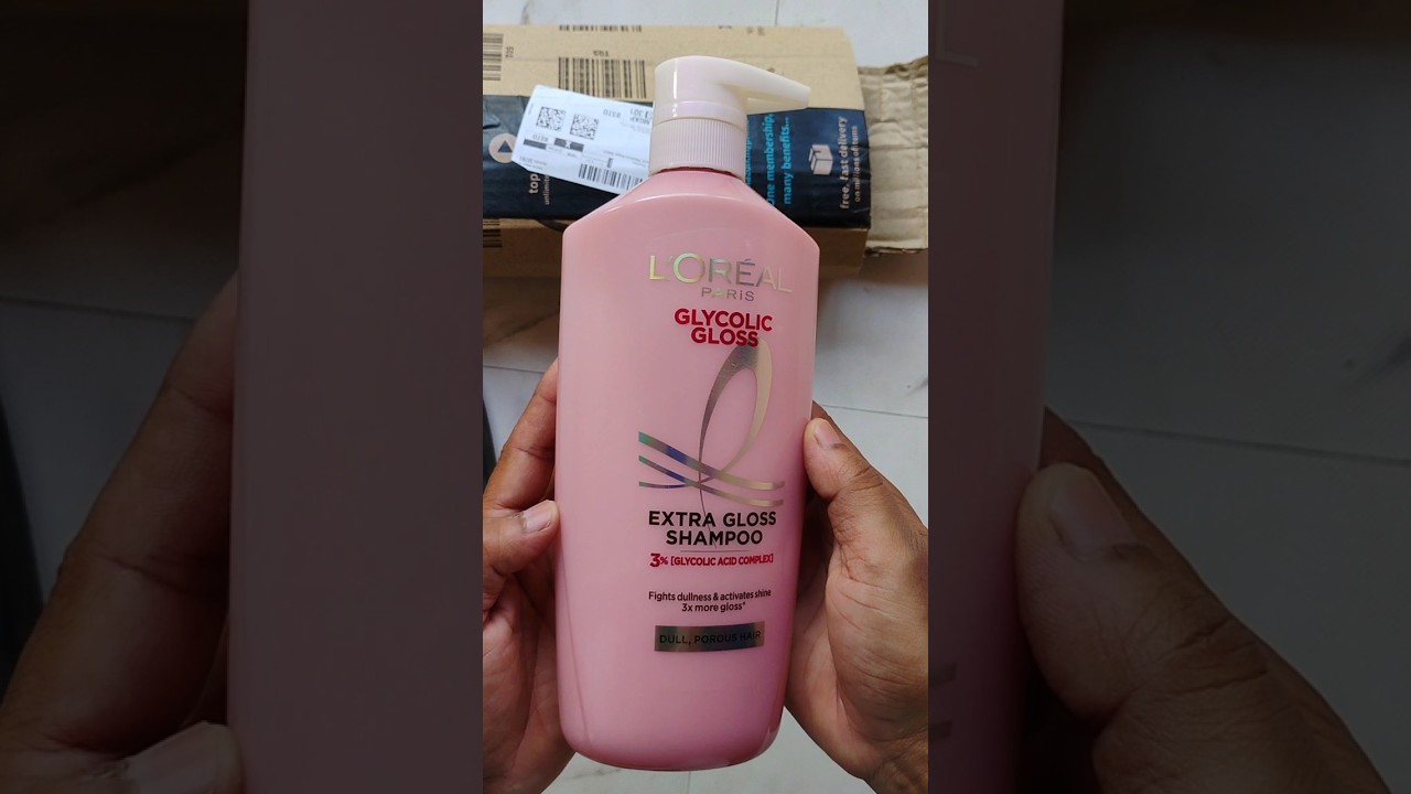 Loreal Paris glycolic extra gloss shampoo unboxing #shampoo #shopping