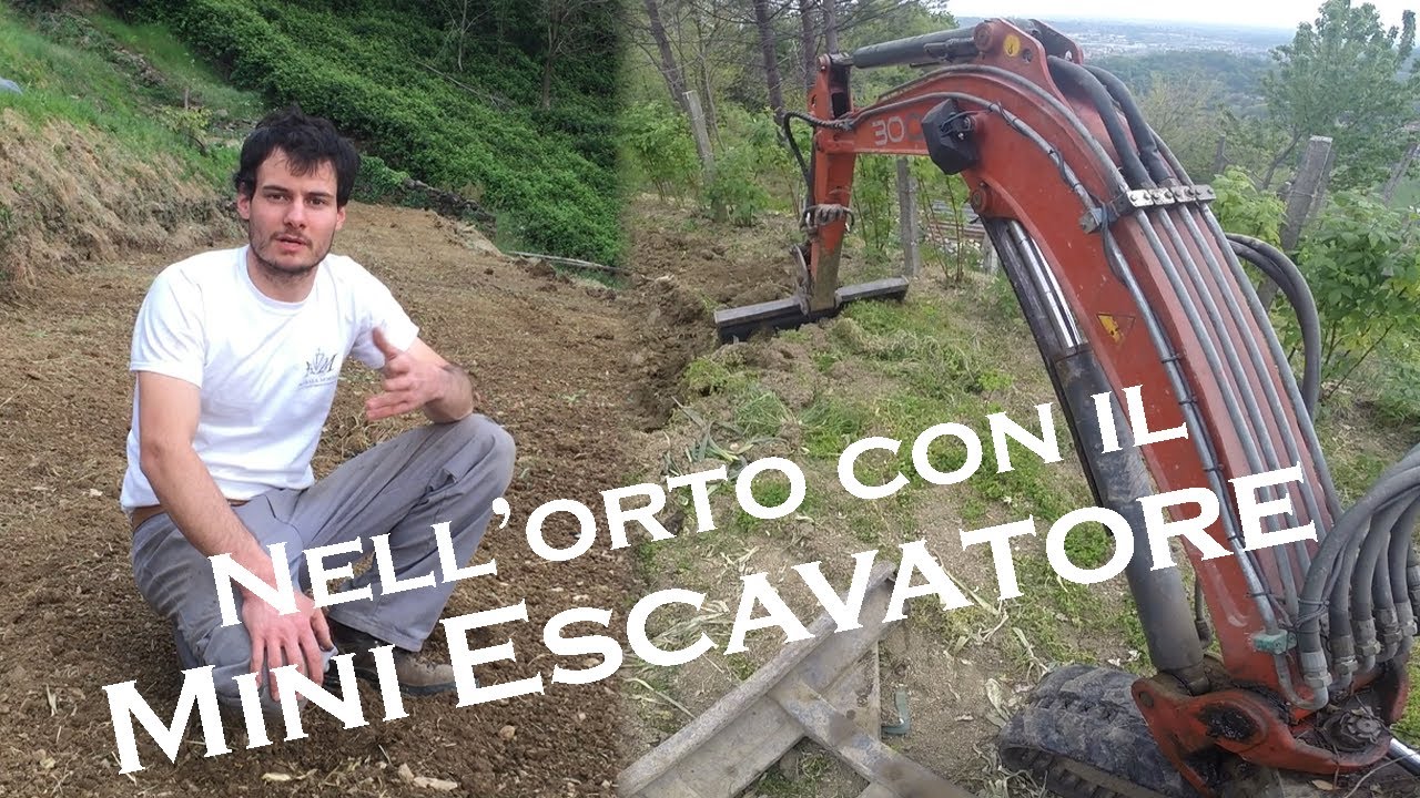 Vangare l'orto con il mini escavatore - Dig the garden with mini excavator