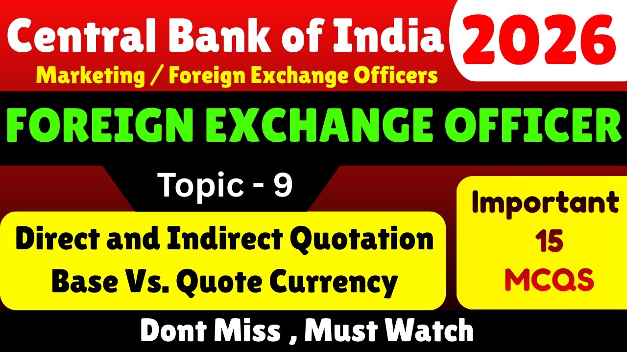 Direct and Indirect Quotation MCQS | CBI 2026 Forex officer PDF | CBI Foreign Exchange officer PDF