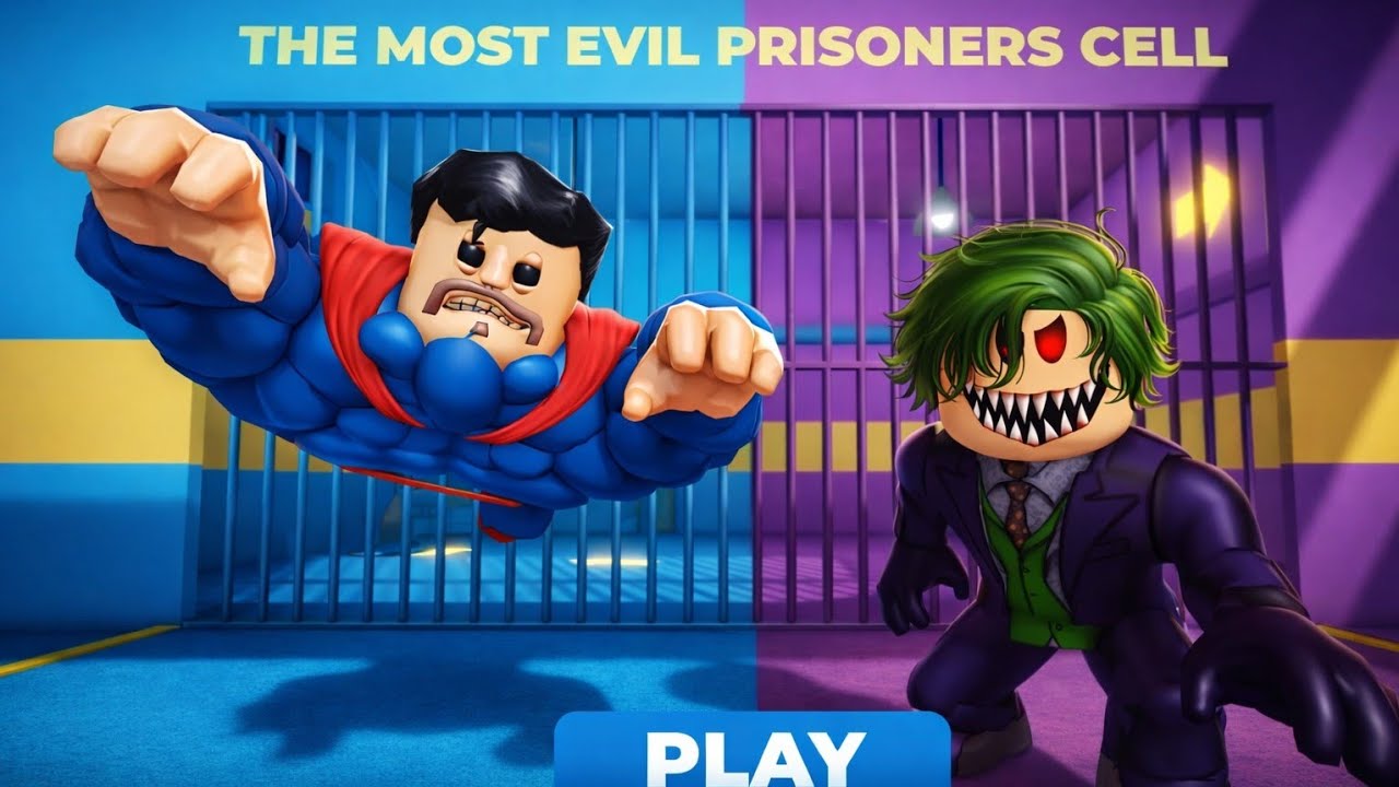 SUPERMAN VS VILLAIN PRISON RUN! (OBBY) ROBLOX l ESCAPE PRISON FOR BRAINROT l  ROBLOX RUN CHALLANGE 