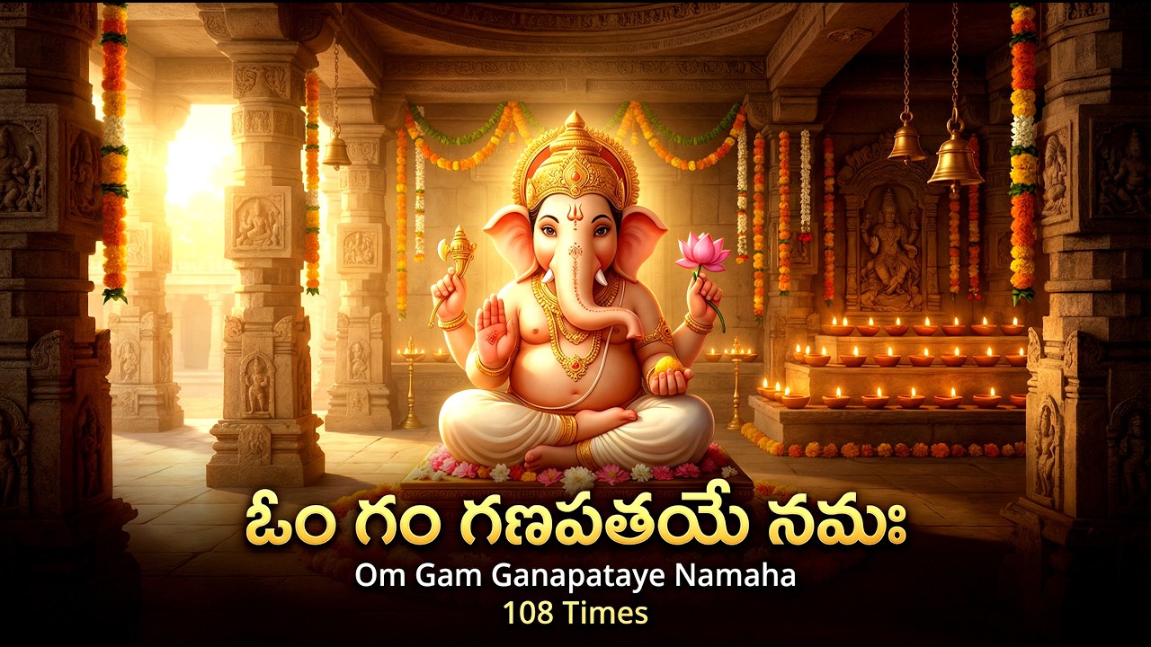 ఓం గం గణపతయే నమో నమః | Om Gam Ganapathy Namo Namah | 108 Times | Lord Vinayaka Special Songs Telugu