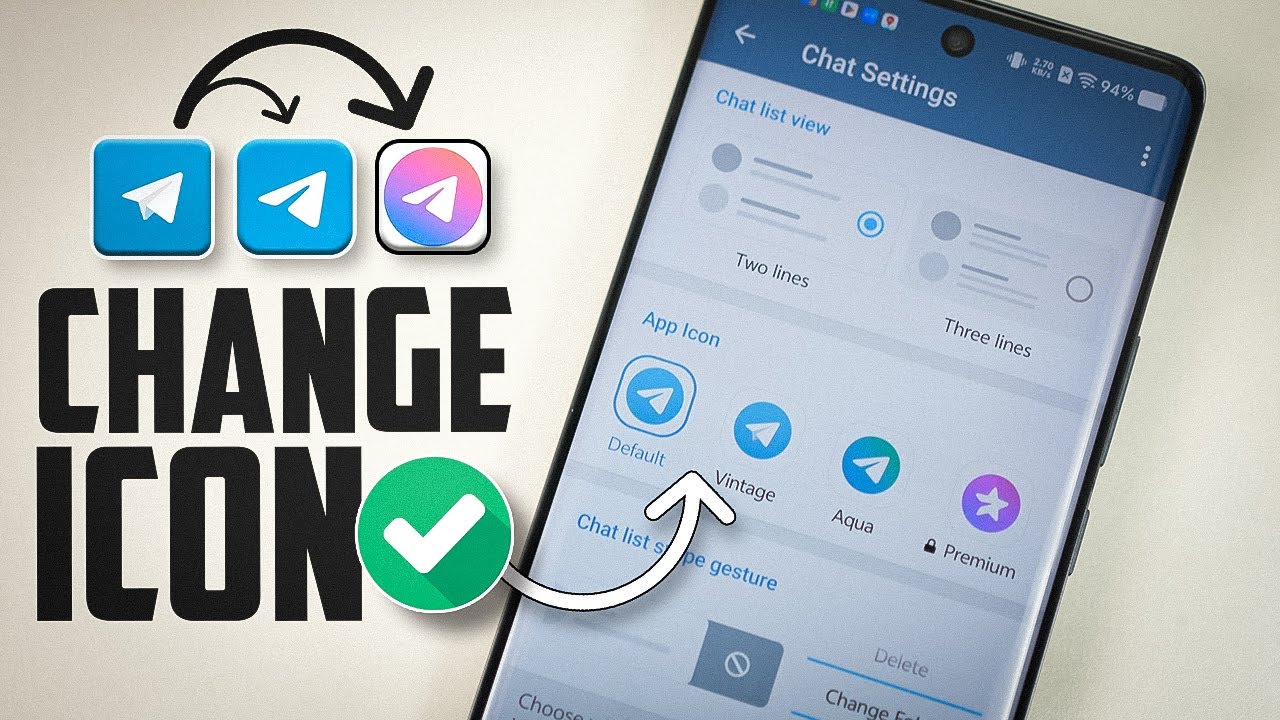 Как официально изменить иконку приложения Telegram на Android | Руководство по замене иконки Tele...