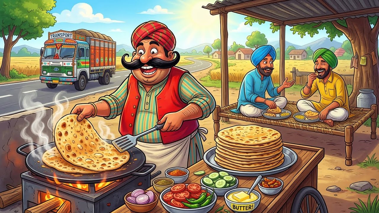 सड़क किनारे का ढाबा | roadside eatery | moral story hindi #cartoon 