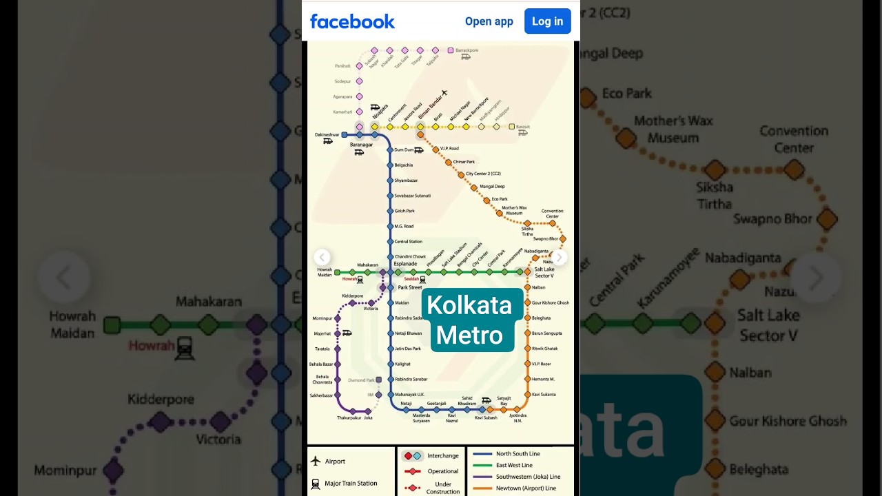 kolkata metro current and future routes #kolkata #metrorail #indianrailway #actrain #train #shorts