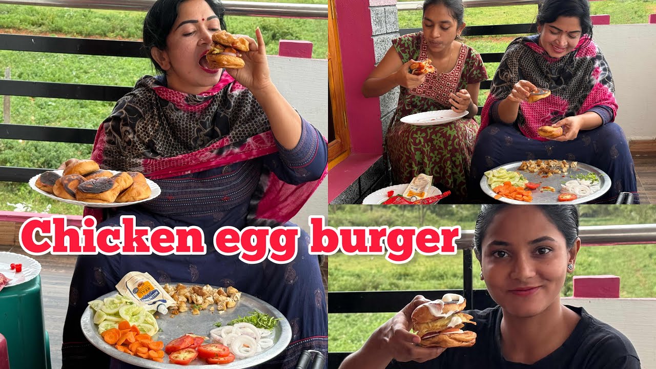 Chicken egg burger 🍔