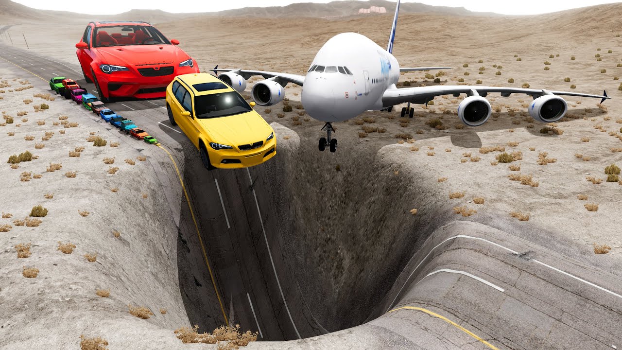 🌈 БОЛЬШИЕ И МАЛЕНЬКИЕ МАШИНКИ против ГИГАНТСКОЙ ЯМЫ #73 💥🔥 – BeamNG.drive: испытание «Красочный х...