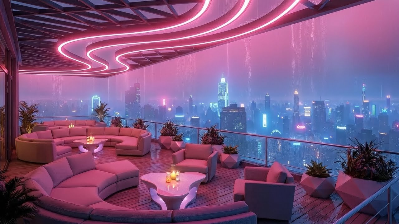 Late Night City Lofi 🌙 Rainy Neon Apartment | Chill Beats for Study, Focus & Sleep