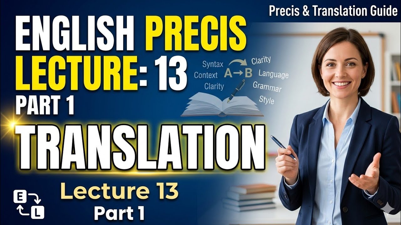 Precis Lecture : 13 Translation Part 1