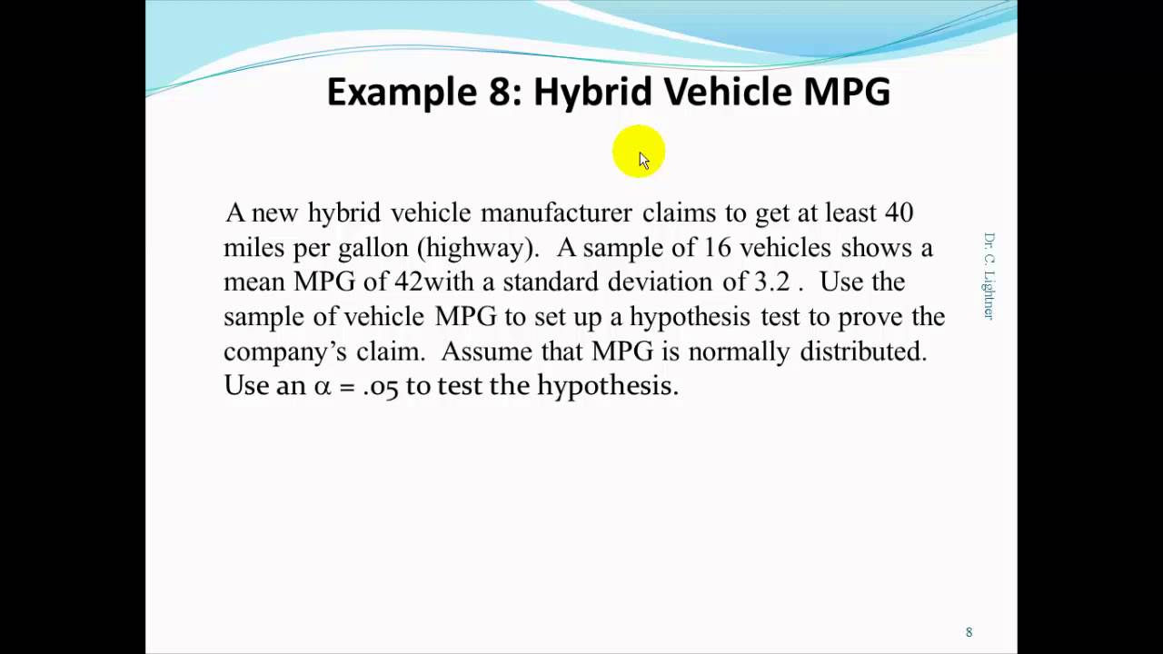 Ch 9: Hypothesis Testing about Means- Sigma Unknown