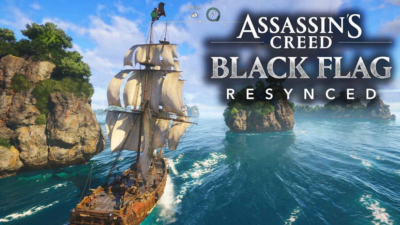 NEW Black Flag Resynced Naval Exploration Gameplay! Combat & Harpooning! (AC Black Flag Resynced)